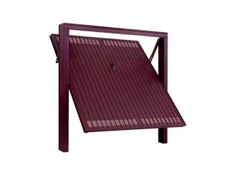 porta basculante in acciaio con fori romboidali di areazione